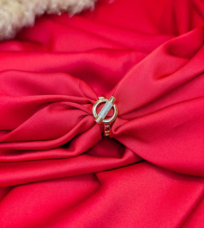 Bague Dorée Cercle & Barre Pavée – Élégance Moderne ByHiba jewelry