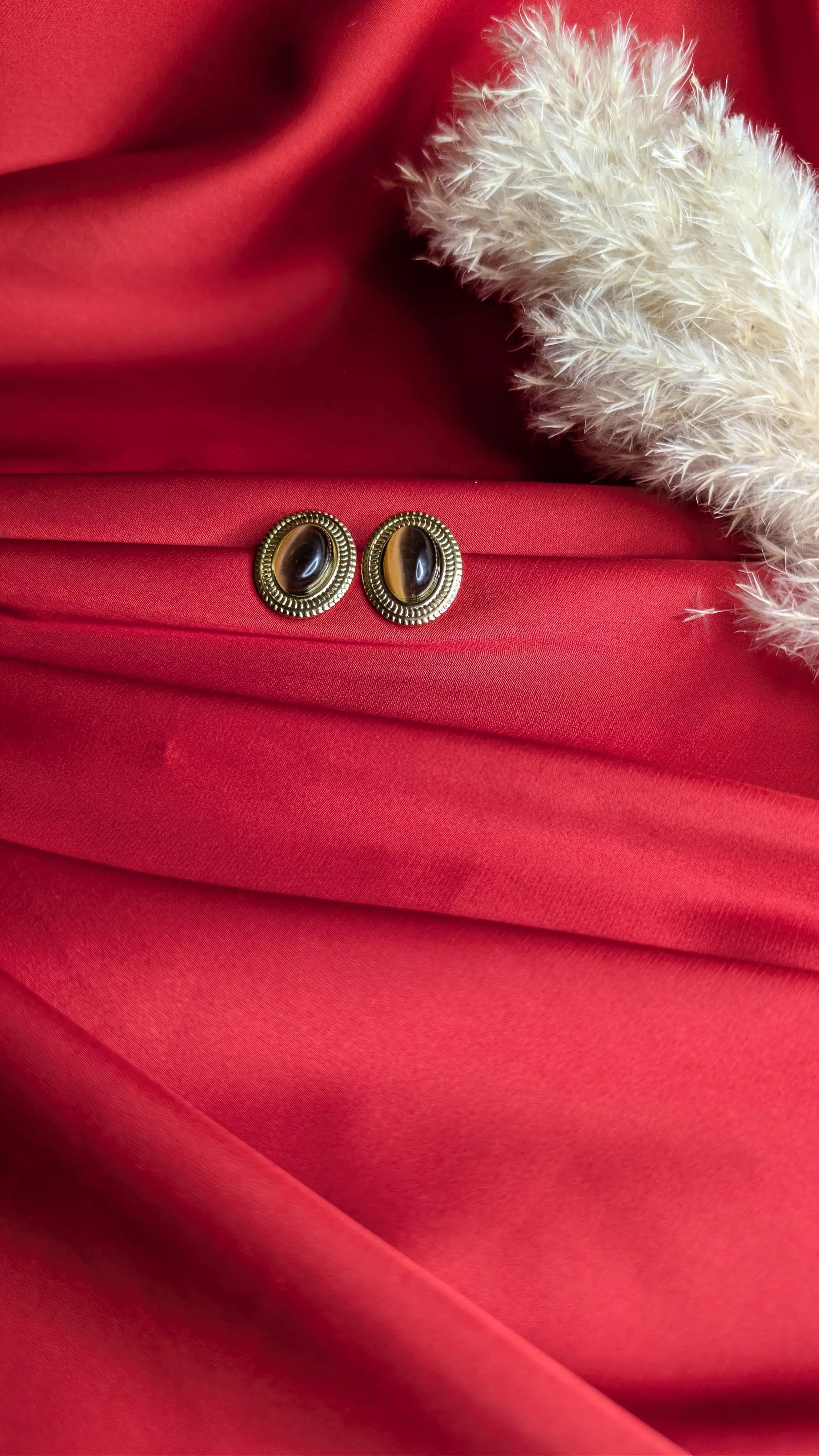 Boucles d’oreilles “Oeil de Tigre Vintage” ByHiba jewelry