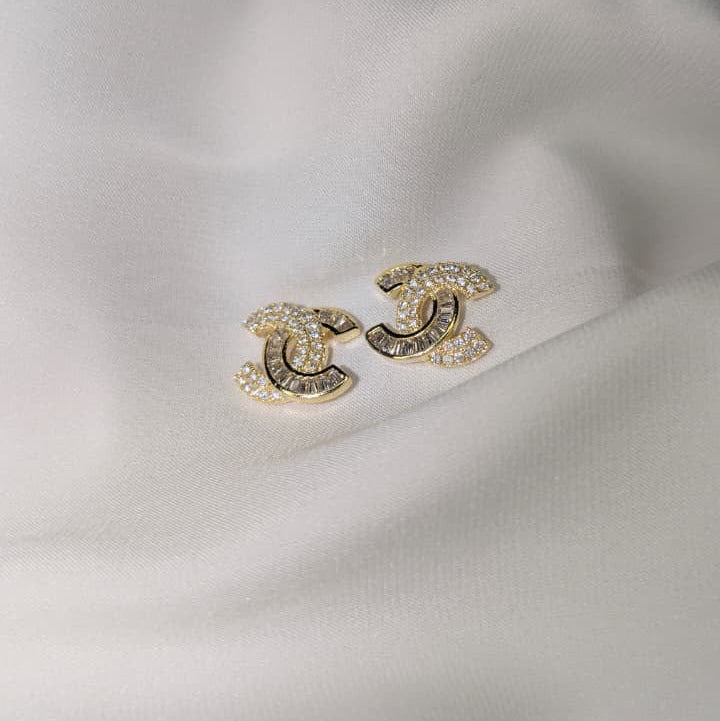 Boucles d’Oreilles Dorées Pavées - Lumière Impériale ByHiba jewelry