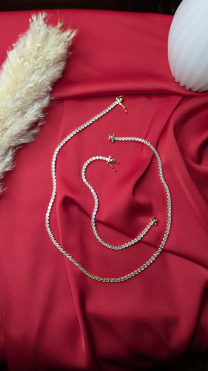 parure Tennis Dorés – Zircons Brillants Luxe ByHiba jewelry