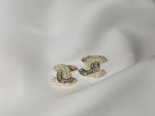 Boucles d’Oreilles Dorées Pavées - Lumière Impériale ByHiba jewelry