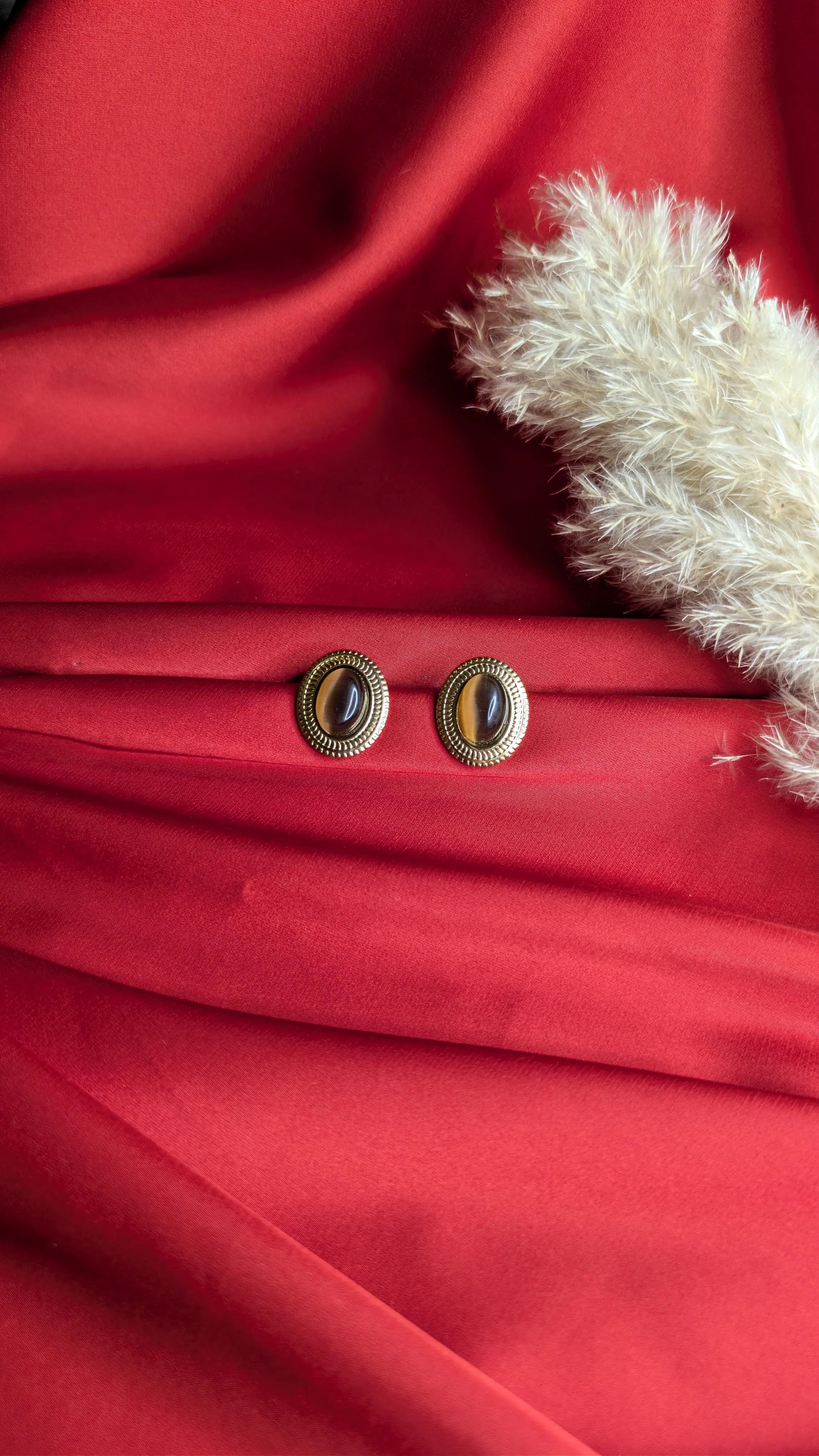 Boucles d’oreilles “Oeil de Tigre Vintage” ByHiba jewelry