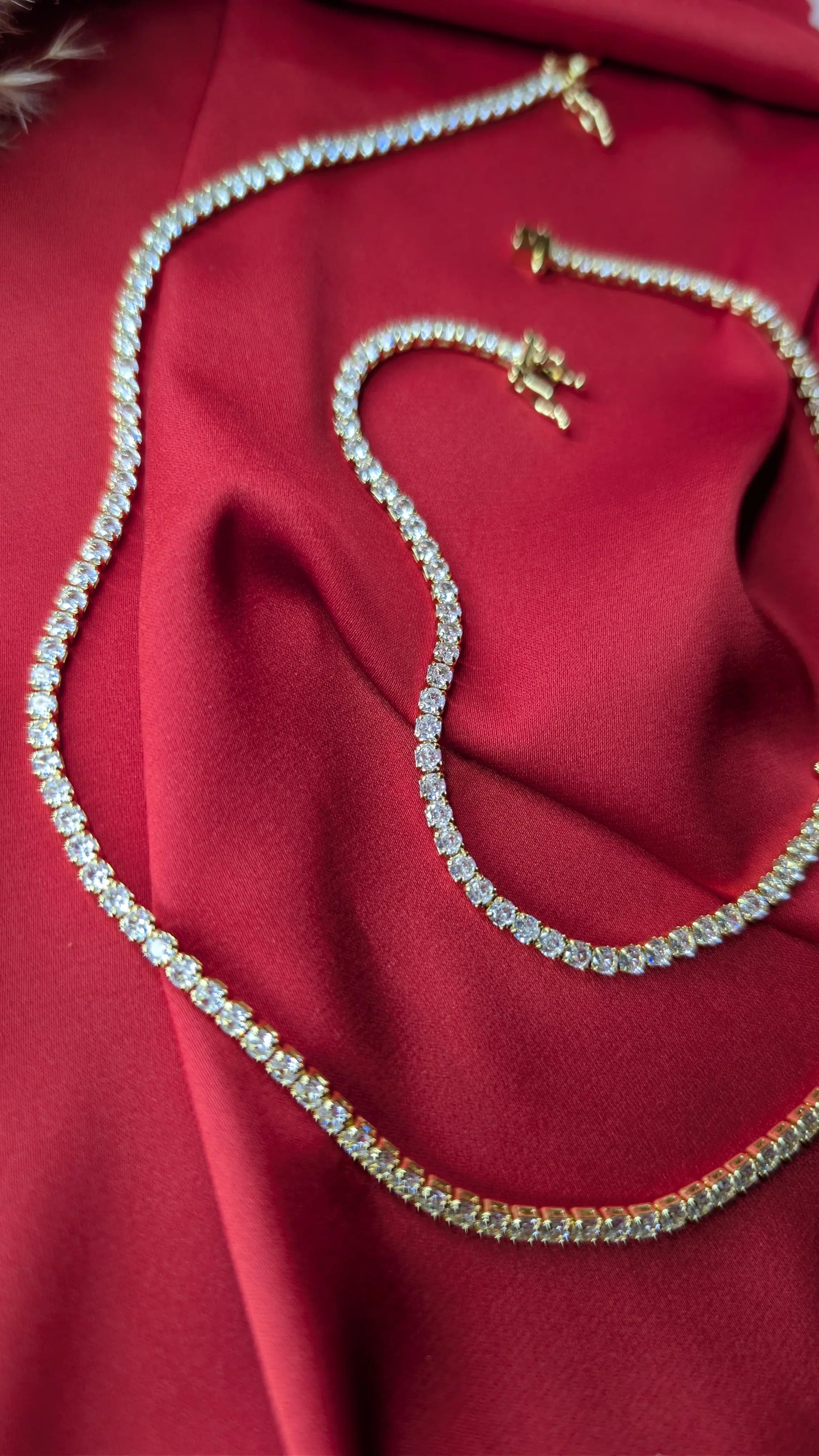 parure Tennis Dorés – Zircons Brillants Luxe ByHiba jewelry