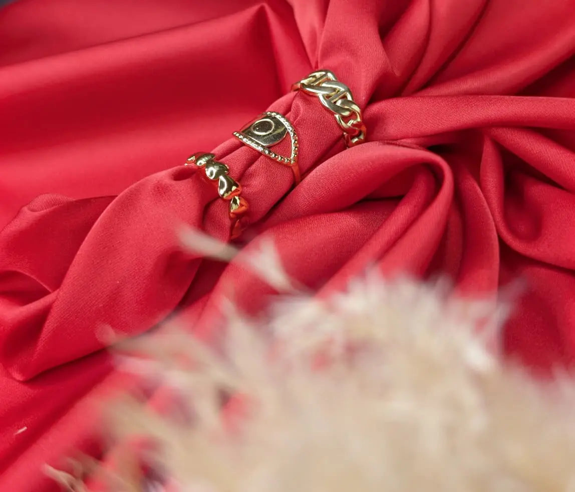 Bagues Trio Doré “Mystique” ByHiba jewelry